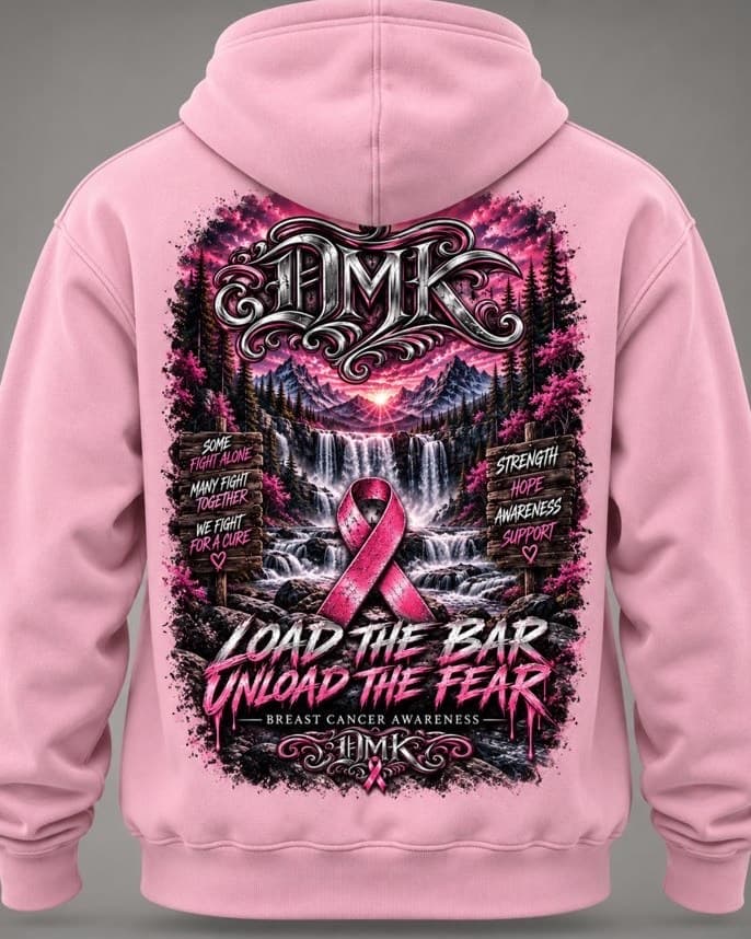 Unload The Fear Hoodie — Load The Bar — Unload The Fear (Breast Cancer Awareness)